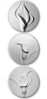 Комплект из трёх барельефов Calla Lilies Ø43 / Ø43 / Ø43 CM