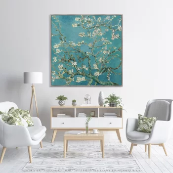 Постер Flowering branches of almonds 105X105 CM