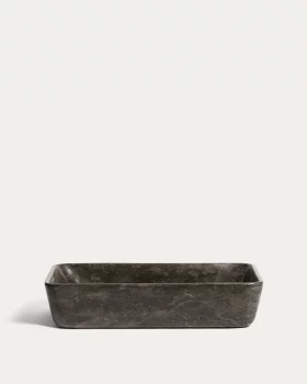 Серый мраморный накладной умывальник Darnen 55X35X15 CM