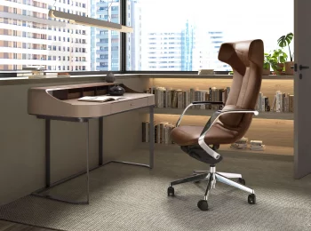 Офисное поворотное кресло из экокожи Roberto 63X66X122 CM