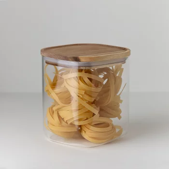 Банка для хранения квадратная glass acacia, 1,5 л