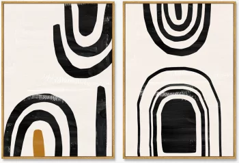 Диптих на холсте The curved geometric vibes 75X105 / 75X105 CM