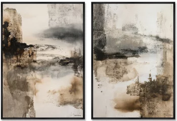Композиция из двух репродукций картин на холсте Above the Giant Cliff 75X105 / 75X105 CM
