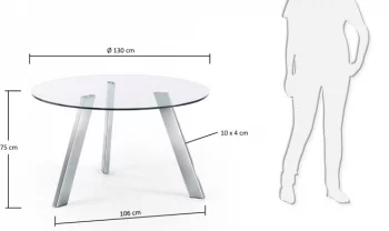 Круглый кухонный стол Carib Ø130 CM