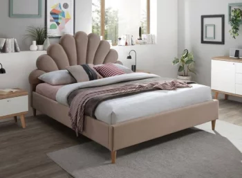 Кровать Signal SANTANA VELVET (бежевый/дуб) 160/200