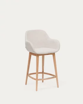 Стул Konna из бежевой ткани и массива ясеня в светлом исполнении 65 CM