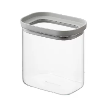 Банка для хранения прямоугольная vacuum glass, 750 мл, светло-серая