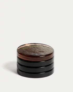 Набор из 4 многоцветных подставок под стаканы из переработанного стекла Obila 10X10X6 CM
