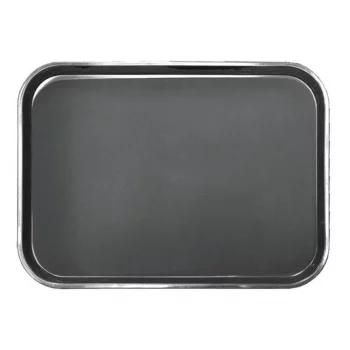 Поднос прорезиненный 40*30*2 см прямоуг. черный пластик P.L. - BarWare