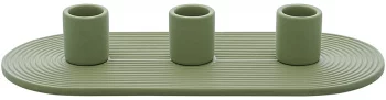 Подсвечник из керамики Essential 24X11X4 CM оливкового цвета