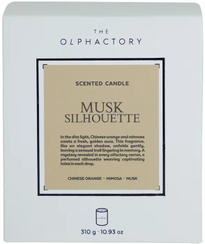 Свеча ароматическая The Olphactory White insignia Musk silhouette 60 часов горения