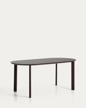 Овальный стол Erice из алюминия и коричневого закаленного стекла 180X90 CM