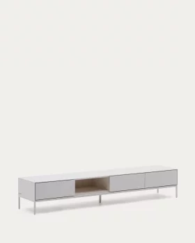 ТВ-тумба Vedrana с 3 ящиками, белый лакированный МДФ 195X35 CM