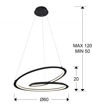 Подвесной светильник Looping черный 60 CM