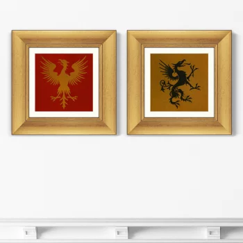 Диптих Seamless pattern featuring griffin 36X36 / 36X36 CM