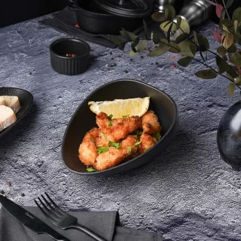 Салатник 280 мл 19*14 см h9 см Side Up Smooth Black Raw Stellar P.L. Proff Cuisine [1]