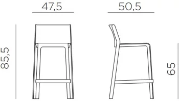 Стул пластиковый полубарный Trill 48X51X86 CM
