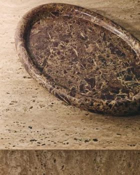 Декоративный мраморный поднос Lenorel 28X43X3.5 CM