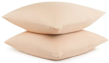 Набор наволочек из сатина Essential 70X70 CM бежево-розового цвета