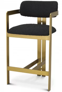 Полубарный стул Donato 53X45X97 CM с чёрной обивкой