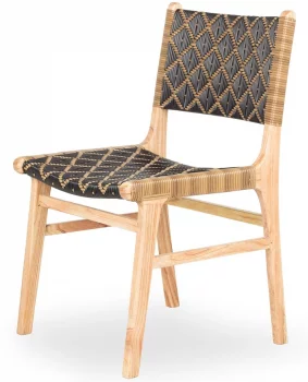 Стул из дерева и синтетического ротанга Eley 51X56X88 CM