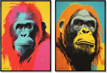 Набор из двух постеров на холсте Orang Utan 75X105 / 75X105 CM
