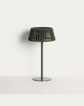 Уличный солнечный настольный светильник Aldet зеленый 16X16X30 CM
