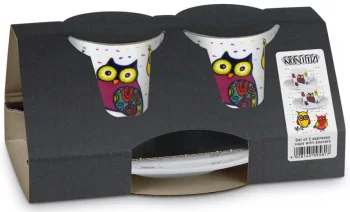Набор из двух кофейных пар Colorful Owls 85 ml