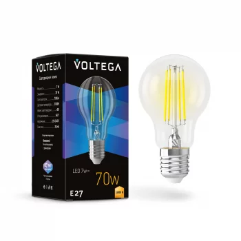 Светодиодная лампа Voltega Crystal Груша A60 E27 7Вт 3000K
