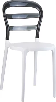 Стул пластиковый Miss Bibi 42X50X85 CM бело-серый