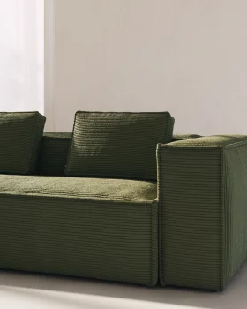 Трехместный диван Blok из зеленого вельвета 240X100X69 CM