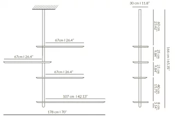 Подвесная полка Unica 166X30X178 CM