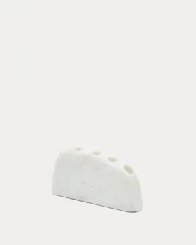 Большой белый мраморный подсвечник Signe 25X5X12 CM