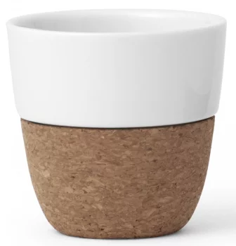 Чайные стаканы 2 шт из фарфора и пробки Lauren 150 ml