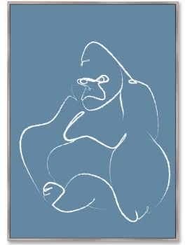 Репродукция на холсте Gorilla on blue 75X105 CM
