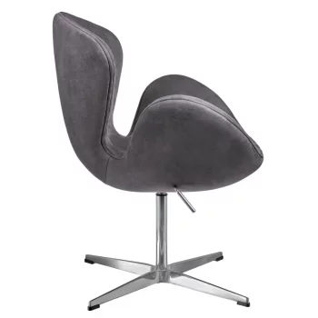 Кресло SWAN STYLE CHAIR тёмно-серый, искусственная замша 61X70X80-95.5 CM