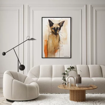 Постер на холсте Siamese cat in color 75X105 CM