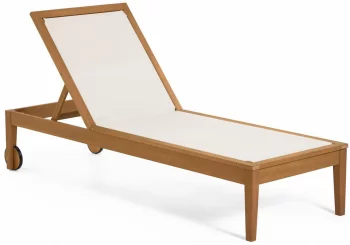Шезлонг из эвкалипта Caterin 200X70X37-94 CM бежевый