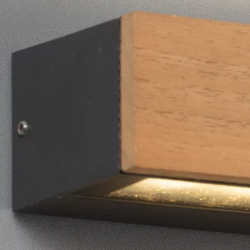 Уличный настенный светильник Doro-13 LED 2x6.5W 3000K дерево 22.2X7.8X5.1 CM