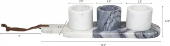 Набор мраморных чашек на подносе, 4 предмета 31.8X9X7 CM