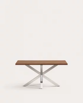 Стол Argo из шпона состаренного дуба и с ножками из нержавеющей стали 160X90 CM