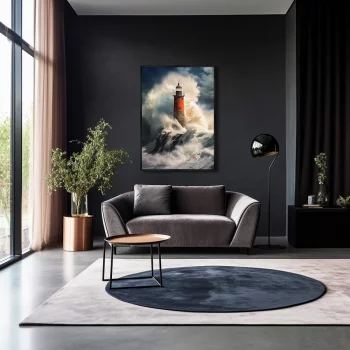 Постер на холсте Lighthouse in the raging ocean 75X105 CM