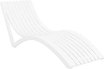 Шезлонг пластиковый Slim 180X72X70 CM белый