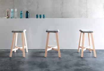 Барный табурет Bevel серый 42X38X62 CM
