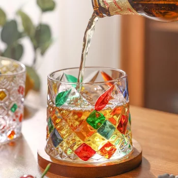 Стакан Олд Фэшн 275 мл Mosaic Square крутящийся на дерев. подставке UTOPIA COCKTAIL Barbossa [1]
