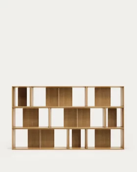 Набор из 9 модульных полок Litto, шпон дуба 202X30X114 CM