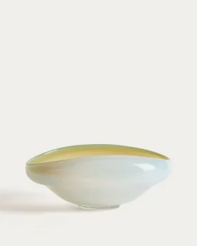 Стеклянная центральная ваза Nodila белая 30X21 CM