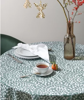 Скатерть из хлопка Scandinavian touch 180X260 CM зелёного цвета