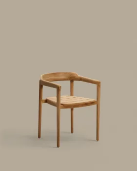 Штабелируемый стул Icaro из массива тика FSC 100% с натуральной отделкой 57X53X73 CM