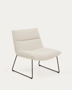 Бежевое кресло Asen из шенилла с черными стальными ножками FSC 100% 66X69X80 CM